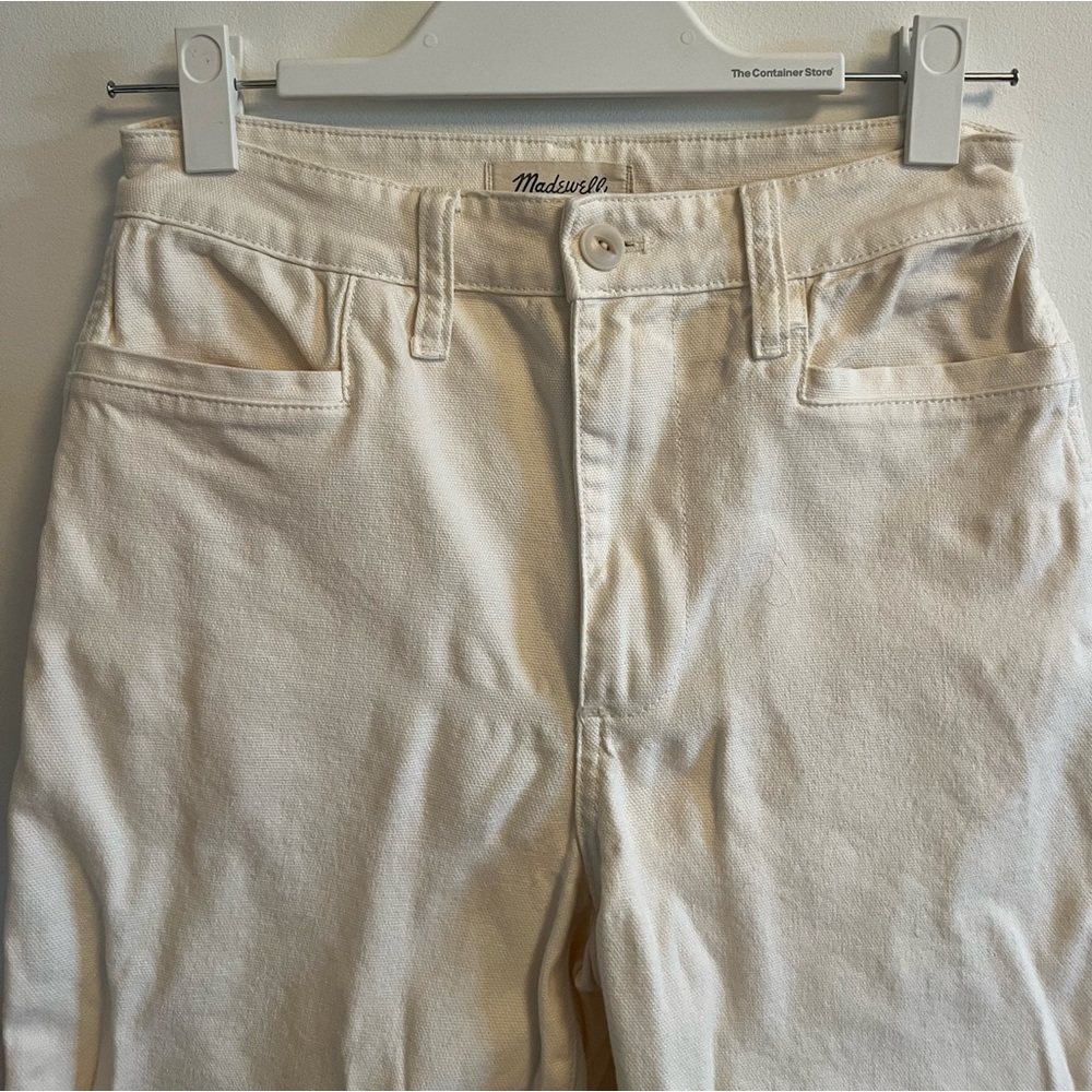 Madewell White/Cream Boyjeans. Barley worn